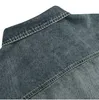 Herrenjacken Herren gewaschene Vintage Jeansjacke Retro Cargo Denim Mantel mit großen Taschen übergroße Hip Hop Oberbekleidung für Herren