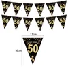 Décoration de fête 1 ensemble 30 40 50 60 bannière en papier décorations d'anniversaire guirlande adulte Anniversaire 30 ans drapeaux noirs