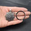 Keychains 1st Vintage Lotus Mandala Blomma Keychain för kvinnor Män amulet Religiösa smycken