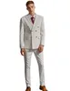 Herrenanzüge Blazer Elfenbein gestreifter Blazer Revers Zweireiher Hochzeit Smoking Outfits Luxus Masculino Slim Fit Kostüm Homme 231114