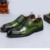 Chaussures habillées 24 à lacets homme fait à la main en cuir véritable bureau mariage affaires printemps/automne Oxford formel grandes tailles luxe