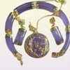 Boucles de bracelet de bracelet de fortune en or de jade violet