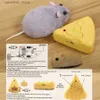 Animaux électriques / RC Télécommande électronique sans fil Rat en peluche RC Mouse Toy Hot Flocage Emulation Jouets Rat pour Chat Chien Blague Effrayant Trick Jouets Q231114