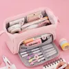 Grande capacité porte-crayon sacs stylo boîte organisateur pochette pour filles fournitures scolaires accessoires de bureau papeterie sac cadeau