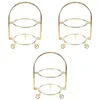 Baking Tools (5 In A Dozen)3X Metal Cake Stand Double-Layer Arch-Shaped Golden Fruit Dessert Rack Wedding