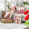 Coussin décoratif oreiller 40455060cm rose couverture d'arbre de Noël père Noël impression taie d'oreiller année décorations pour la maison canapé coussin 231113