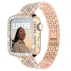 Apple Watch Band Ultra 49mm 45mm 41mm 40/44mm 42mm Glitter Metal Kayış Pırlanta Koruyucu Kılıf Iwatch Serisi 9 8 7 6 5 4 SE