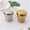 Kaffee Tee Werkzeuge Wiederverwendbare Mesh Tee Werkzeug Infuser Edelstahl Sieb Lose Blatt Teekanne Gewürz Filter Mit Deckel Tassen Küche zugang Dhlps