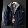 メンズジャケット2023新しい冬の厚いフリースメンジャケットポケットカジュアルポーラージャケット