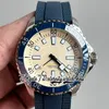 TF Superocean 44 ETA A2824 Montre automatique pour homme A17375E71C1S1 Lunette en céramique Cadran blanc bleu Marqueurs de bâton Boîtier en acier Bracelet en caoutchouc Super Edition Montres d'éternité