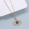 Gold Plated Turkish Blue Evil Eyes Pendant Necklace Fashion Jewelry for Gift
