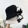 Bérets chapeau femme Panama quatre saisons pêcheur grand rond pare-soleil dessin animé Panda belle casquette seau décontractée H04