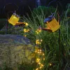 Garden Decorations Solar LED String Light Enchanted Watering Can Waterproof Decor Metal Retro Lamp utomhusbord Patio Lawn Yard Art 230414