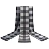 Business Winter New Warm Imitation Cashmere Black Grey Plaid Men's Scarf