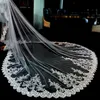 3.5M Magnifique Long Mariage Voile De Mariée Appliqued Dentelle Couvrir Le Visage Une Couche Femmes Accessoires De Cheveux Pour La Fête De Mariage Mariée Voile Bijoux De Cheveux CL2166