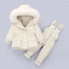 Down Coat Children Clothing Set Winter Girls Duck Jacket Baby Snowsuit 2st Ytterkläder Varma mjuka barn Jumpsuit 1-5Y