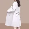 Kadın Trençkot Ceket Üstleri Bahar Sonbahar İnce Uygun Uzun Zarif Palto Çift Kesin Kruvaze Rüzgar Dergisi Kadın Dış Giyim