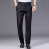 Costume pour homme, pantalon d'affaires, doux et épais, en peluche, sans plis, jambe droite, taille moyenne, élastique pour le bureau