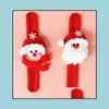 Party Favor Xmas Favors Santa Claus Slap Armband Christmas Reindeer Wrist Band Bangle Festive Event Kids Adts Gift Red Drop Deliver Dhzno