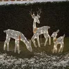 Dekoracje świąteczne Iron Art Elk Deer Deer Dekoracja ogrodu z LED Świezącą błyszczącą renifer Xmas Home Outdoor Yard Ornament Decor 231113