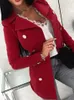 Mezclas de lana para mujer Abrigo de lana elegante para mujer Ropa de calle de manga larga Chaquetas de moda coreana Abrigos de otoño invierno sólidos con doble botonadura 231113