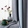 Gordijn moderne eenvoudige Europese gordijnen voor slaapkamer woonkamer luxe solide kleur tweekleurig patchwork chenille custom