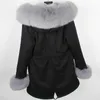 Femmes fourrure fausse naturelle réel renard Jacke manteau col manchette à capuche courte Parka longue Camouflage veste d'hiver 231113