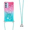 S24 Plus Correa cruzada Fundas de arenas movedizas para Samsung A55 A35 A15 A05 A05S A25 Ultra Huawei Honor 90 Lite Gradiente Líquido Suave TPU Titular Cubierta Cordón de hombro