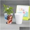 Planters & Pots 12Oz Sublimation Ceramic Flower Pots Heat Press White Graden Gome Decoration Plant Pot Drop Delivery Home Garden Patio Dhygb