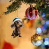 Julekorationer Cartoon Cute Dog 2023 Ornament Hanging Decoration Gift Tree Personlig hänge Party Supplies 231114