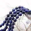 Chaînes Simple Perles Bleues Collier Long Naturel Lapis Lazuli Pierre Bijoux De Mode Pour Femmes Chaîne Femme Déclaration Colliers 36 "A960