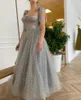 Party Dresses Elegant Prom Dress Sexig Slim Strapless Strap Tube Top Hollow Mesh Stitching paljettbollklänning Sparkles Robe de Soire Mariage