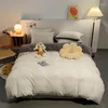 Bedding Sets Winter Thickened Milk Fiber Four-Piece Set Double-Sided Flannel Duvet Cover Coral Fleece Bed Single Three-Piece