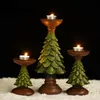 Kaarshouders Hars Kerstboom Kaarshouder Beeldjes Kerstdecoratie Kandelaar Ambachtelijk Interieur Woonkamer Desktop Decor Item 231114