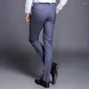 Men's Suits Fashion High Quality Cotton Men Suit Pants Straight Spring Autumn Long Male Classic Business Casual Trousers Full Length