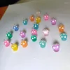 Pendant Necklaces 10PCS Cartoon Mini Colorful Transparent Mushroom DIY Necklace Resin Earrings Bracelet Keychain Decoration Accessories
