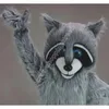 Jul Raccoon Mascot Costume Högkvalitativ tecknad karaktär kläder Halloween Carnival Dress passar vuxen storlek födelsedagsfest utomhusdräkt