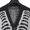 Women's Knits Tees plus size Halloween Knitted Women's Skull Boutique Sweater Long Sleeve V-Neck Cardigan 231114