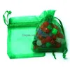 Jewelry Pouches Bags 7X9Cm Wholesale Christmas Gift 100Pcs Beautif Mixed Colour Organza Pouch Bag For Festival Drop Dhgarden Dhevu