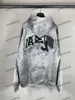 xinxinbuy Heren ontwerper Hoodie Sweatshirt vernietigd briefborduurwerk Handgetekende graffiti lange mouw dames blauw Zwart wit grijs XS-XL