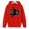 Hoodies Tişörtü NO 23 Basketbol Kapşonlu Kazak Yürümeye Başlayan Bebek Erkek Kız Giysileri Spor Hoodie Kazak Çocuk Üst Sonbahar Ceket Giyim 230413