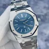 Ap Swiss Luxusuhr Royal Oak Serie 16202. Präzisionsstahl, blaue Platte, 39 mm, ultradünn, transparent, automatische mechanische Uhr, komplettes Produktset