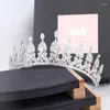 Hair Clips MYFEIVO Bridal Floral Tiara Shiny Zircon Crown Accessories Princess Lengthen Super Fairy Wedding Jewelry HQ0800