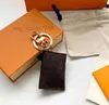 Carta de designer Carteira Keychain Tecking Fashion Pingled Chain Chain Charm Brown Flower Mini Bag Trinket Gifts Acessórios sem caixa