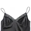 Vêtements de nuit pour femmes été femmes fronde vêtements de nuit solide dentelle mince robe profonde col en v maille enveloppé dormir dos fermeture éclair noir/vin rouge