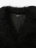 Women's Fur Faux Fur Nerazzurri Winter Long White Black Hairy Shaggy Fluffy Thick Warm Soft Stylish Faux Mongolia Lamb Fur Coat Women Belt Lapel 231113