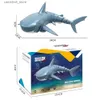 Électrique / RC Animaux 2.4G télécommande requin bateau simulation jouet piscine salle de bain bébé bain jouet requin protection étanche Q231114