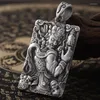 Pendentifs Personnalité Acalanatha bouddha pendentif hommes bijoux rétro 925 chaîne en argent collier mâle Amult cou accessoires pour petit ami cadeau