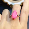 Clusterringen Peer 10x16mm VVS natuurlijke roze opaal verlovingsring 925 sterling zilver Fire Solitaire belofte