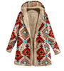 Womens Wool Blends Winter Cotton Hemp Printed Hooded Sweater Warm Plush Coat 231113